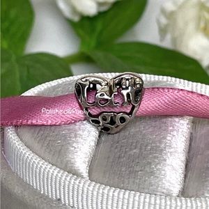 Pandora Let it Go Frozen movie Heart charm ~ retired~ trademark stamped